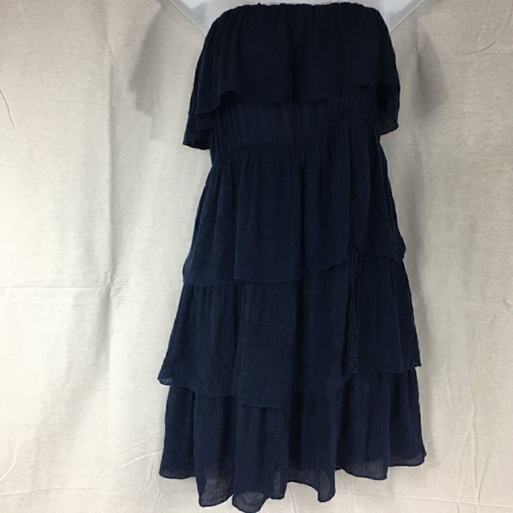 Love Culture ruffle tier dress navy blue Large